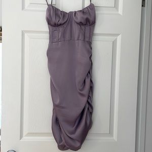 Silky purple cocktail dress